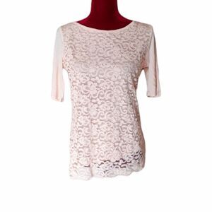 NWOT NY&C Pink Lace Top Size Small
